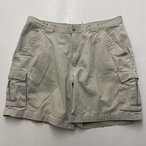 VTG Columbia 40 x‎ 9" Stone 100% Cotton Twill Cargo Shorts